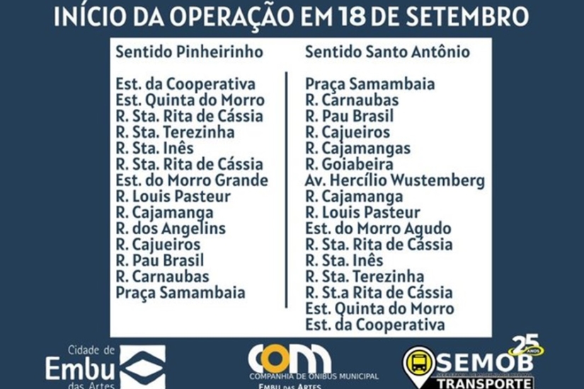 Reprodução | Twitter | Semob | Embu das Artes